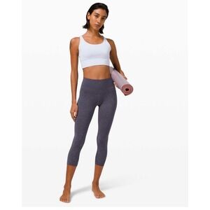 Lululemon Wunder Under Crop 21" Indigo Spray High Rise Yoga Gym Leggings 2